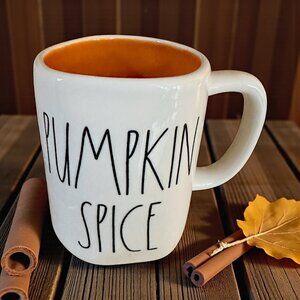 Rae Dunn Artisan Collection Double Sided "Pumpkin Spice & Heart"  Mug 16 fl. oz.